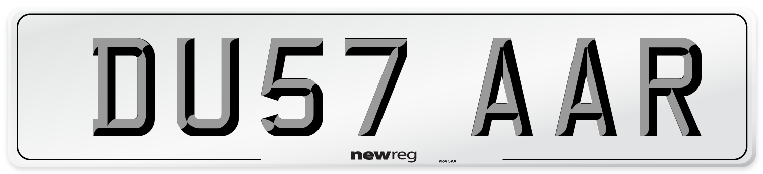 DU57 AAR Number Plate from New Reg